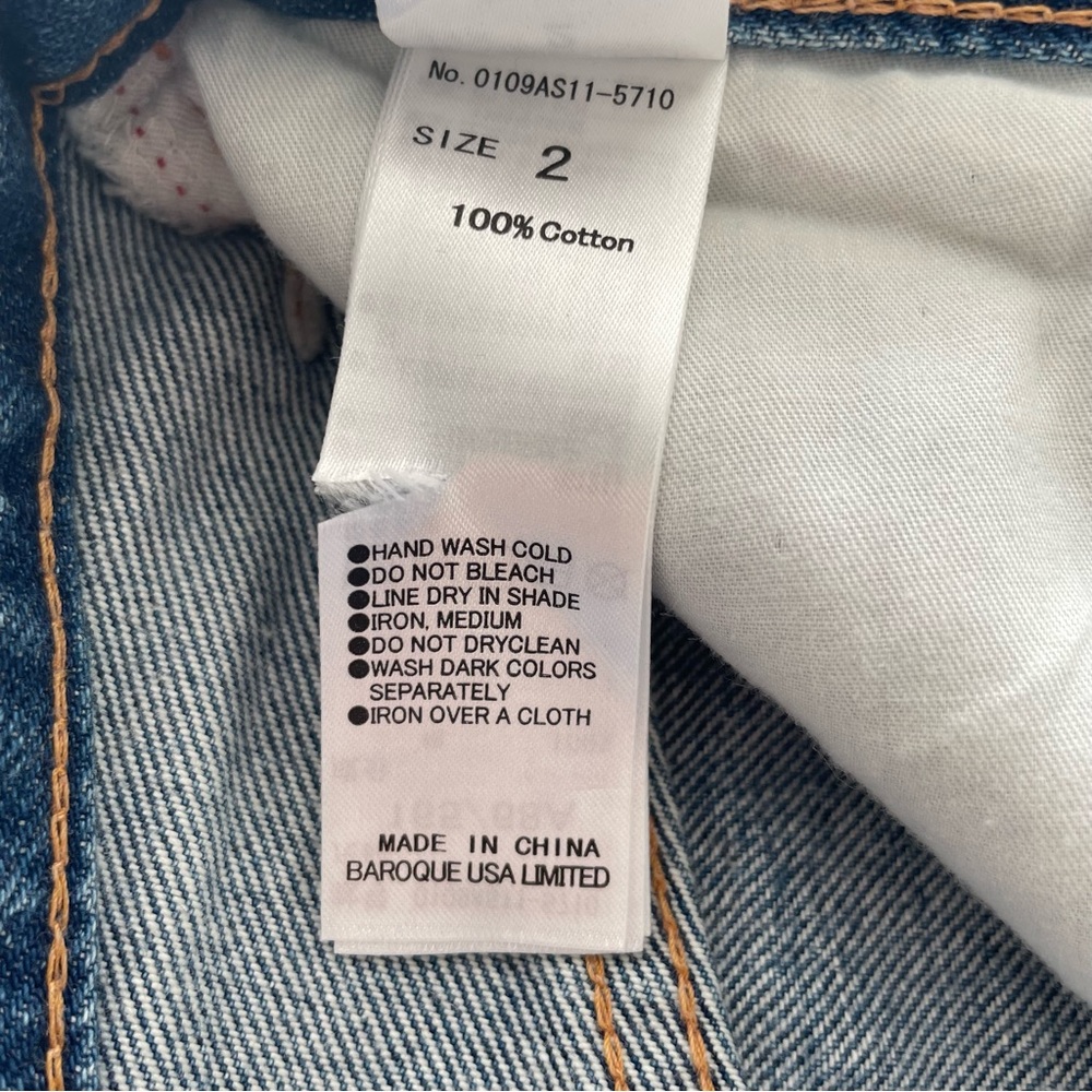 Moussy Denim Skirt Fringe Boho Retro Y2K Festival Cowgirl Sz S 2 Fall Patchwork - Picture 5 of 8